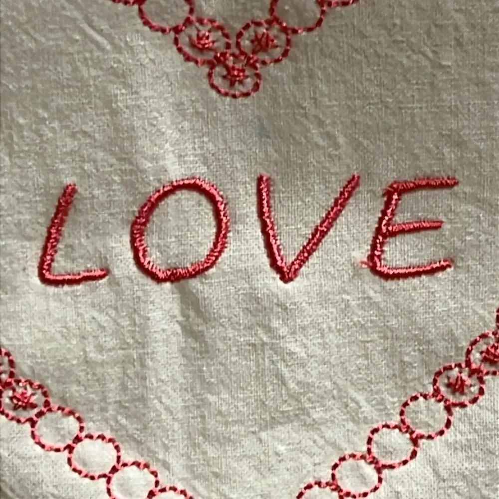 Heart Love Embroidered Holiday DG Collections Cotton 27
